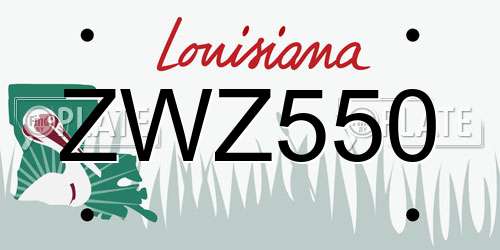 ZWZ550 Louisiana License Plate