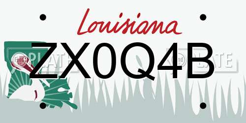 ZX0Q4B Louisiana License Plate