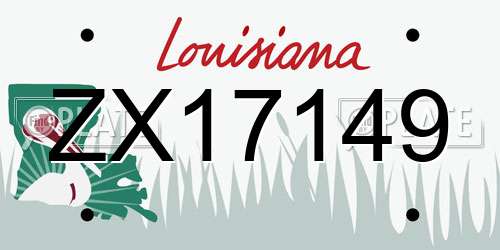 ZX17149 Louisiana License Plate