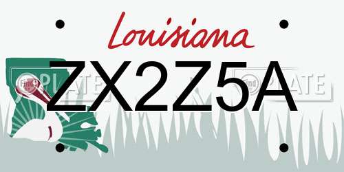 ZX2Z5A Louisiana License Plate