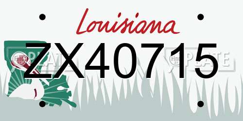 ZX40715 Louisiana License Plate