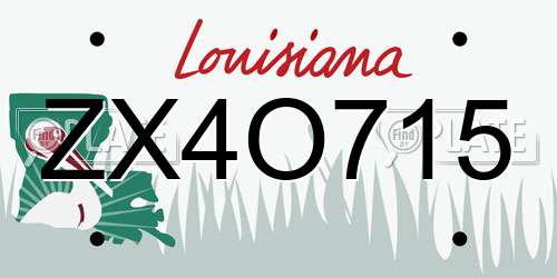 ZX4O715 Louisiana License Plate