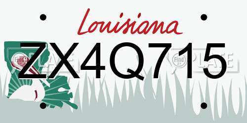 ZX4Q715 Louisiana License Plate