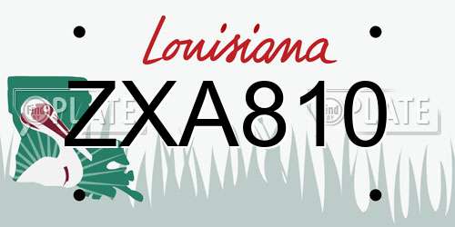 ZXA810 Louisiana License Plate