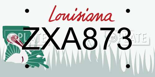 ZXA873 Louisiana License Plate