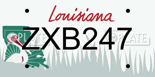 ZXB247 Louisiana License Plate