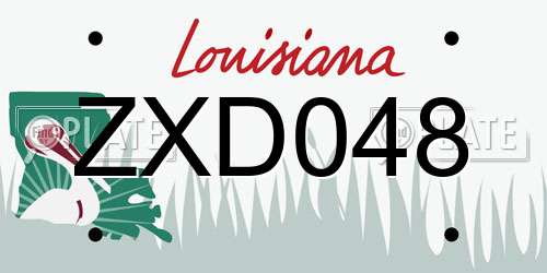 ZXD048 Louisiana License Plate