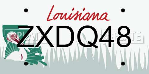 ZXDQ48 Louisiana License Plate