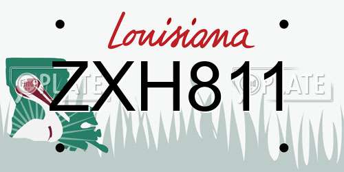 ZXH811 Louisiana License Plate