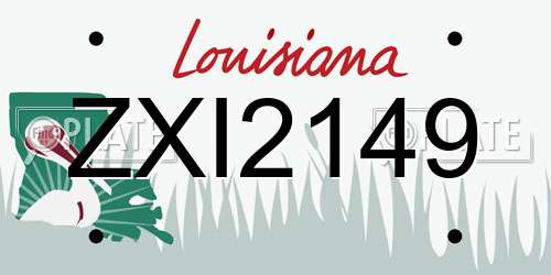 ZXI2149 Louisiana License Plate