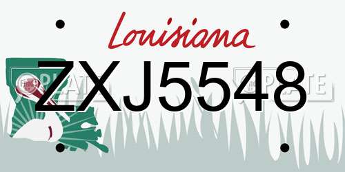 ZXJ5548 Louisiana License Plate