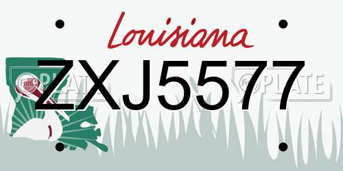 ZXJ5577 Louisiana License Plate
