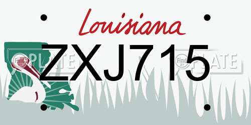 ZXJ715 Louisiana License Plate