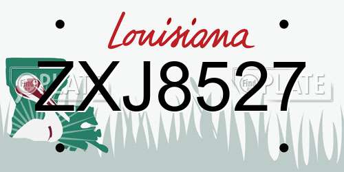 ZXJ8527 Louisiana License Plate