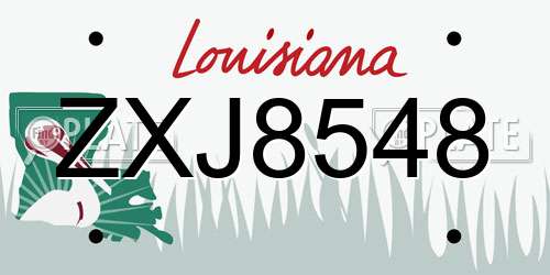 ZXJ8548 Louisiana License Plate