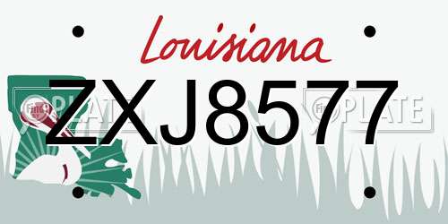 ZXJ8577 Louisiana License Plate