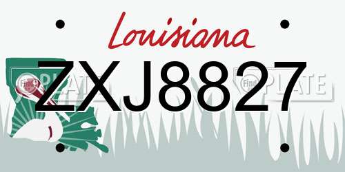 ZXJ8827 Louisiana License Plate
