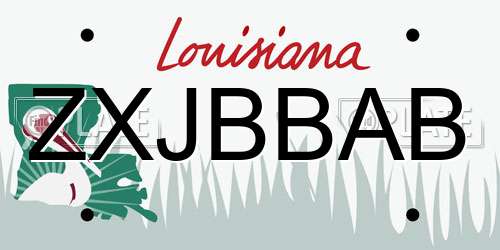 ZXJBBAB Louisiana License Plate