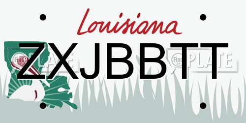 ZXJBBTT Louisiana License Plate