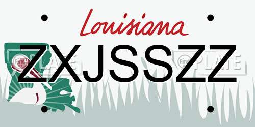 ZXJSSZZ Louisiana License Plate