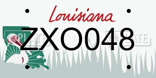 ZXO048 Louisiana License Plate
