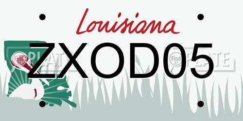 ZXOD05 Louisiana License Plate