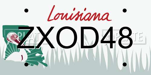 ZXOD48 Louisiana License Plate