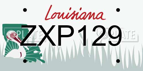 ZXP129 Louisiana License Plate