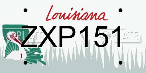 ZXP151 Louisiana License Plate