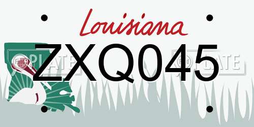 ZXQ045 Louisiana License Plate