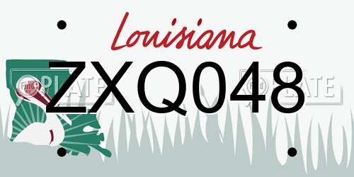 ZXQ048 Louisiana License Plate