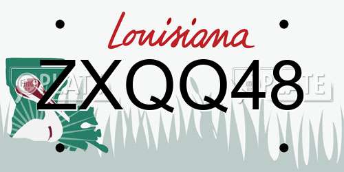 ZXQQ48 Louisiana License Plate