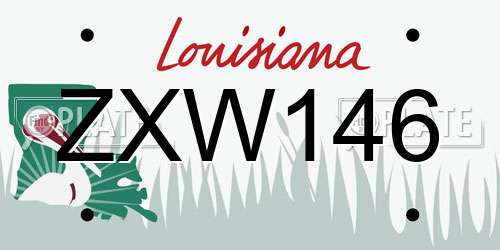 ZXW146 Louisiana License Plate