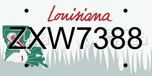 ZXW7388 Louisiana License Plate