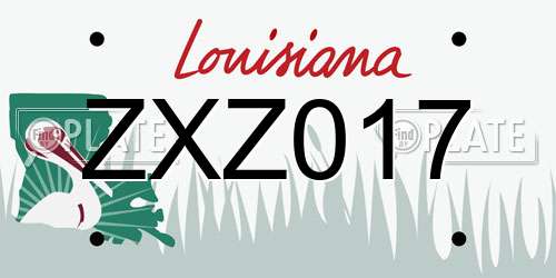 ZXZ017 Louisiana License Plate