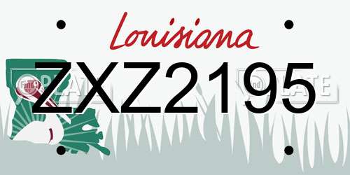 ZXZ2195 Louisiana License Plate
