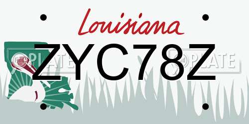 ZYC78Z Louisiana License Plate