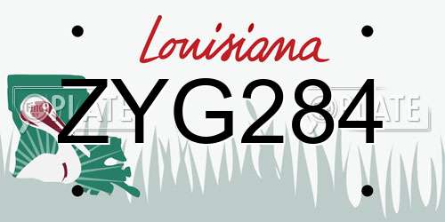 ZYG284 Louisiana License Plate