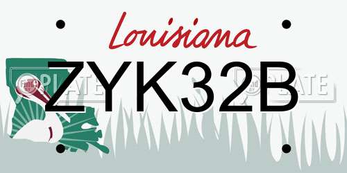 ZYK32B Louisiana License Plate