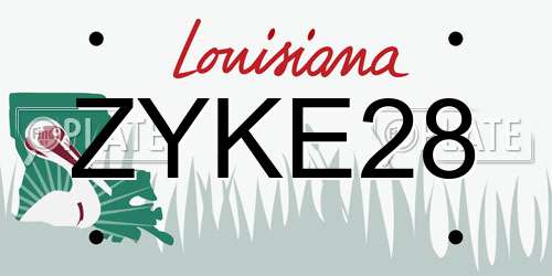 ZYKE28 Louisiana License Plate