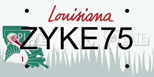 ZYKE75 Louisiana License Plate