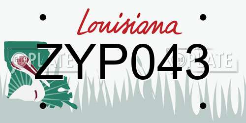 ZYP043 Louisiana License Plate