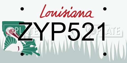 ZYP521 Louisiana License Plate