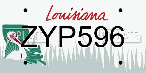 ZYP596 Louisiana License Plate