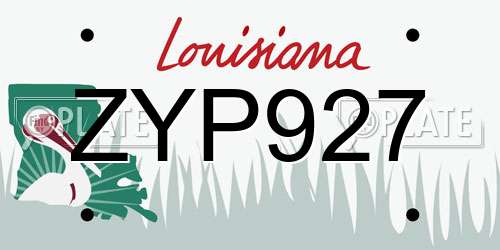 ZYP927 Louisiana License Plate