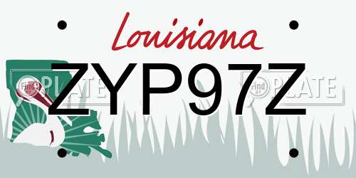 ZYP97Z Louisiana License Plate