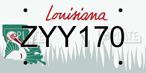 ZYY170 Louisiana License Plate