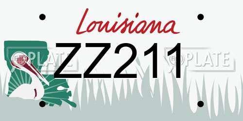 ZZ211 Louisiana License Plate