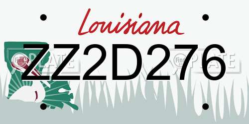 ZZ2D276 Louisiana License Plate