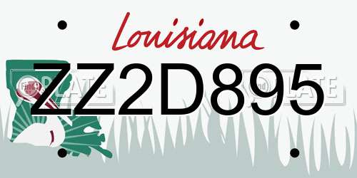 ZZ2D895 Louisiana License Plate